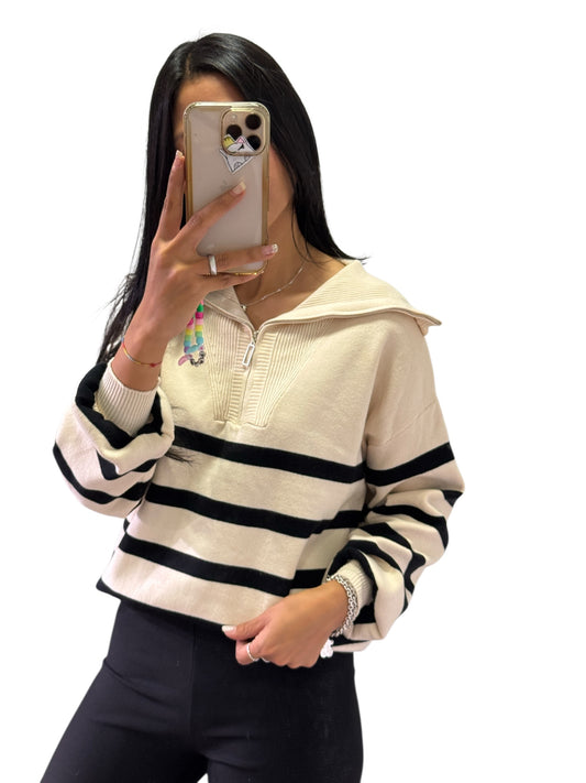 JERSEY MANGA LARGA PUNTO CREMALLERA