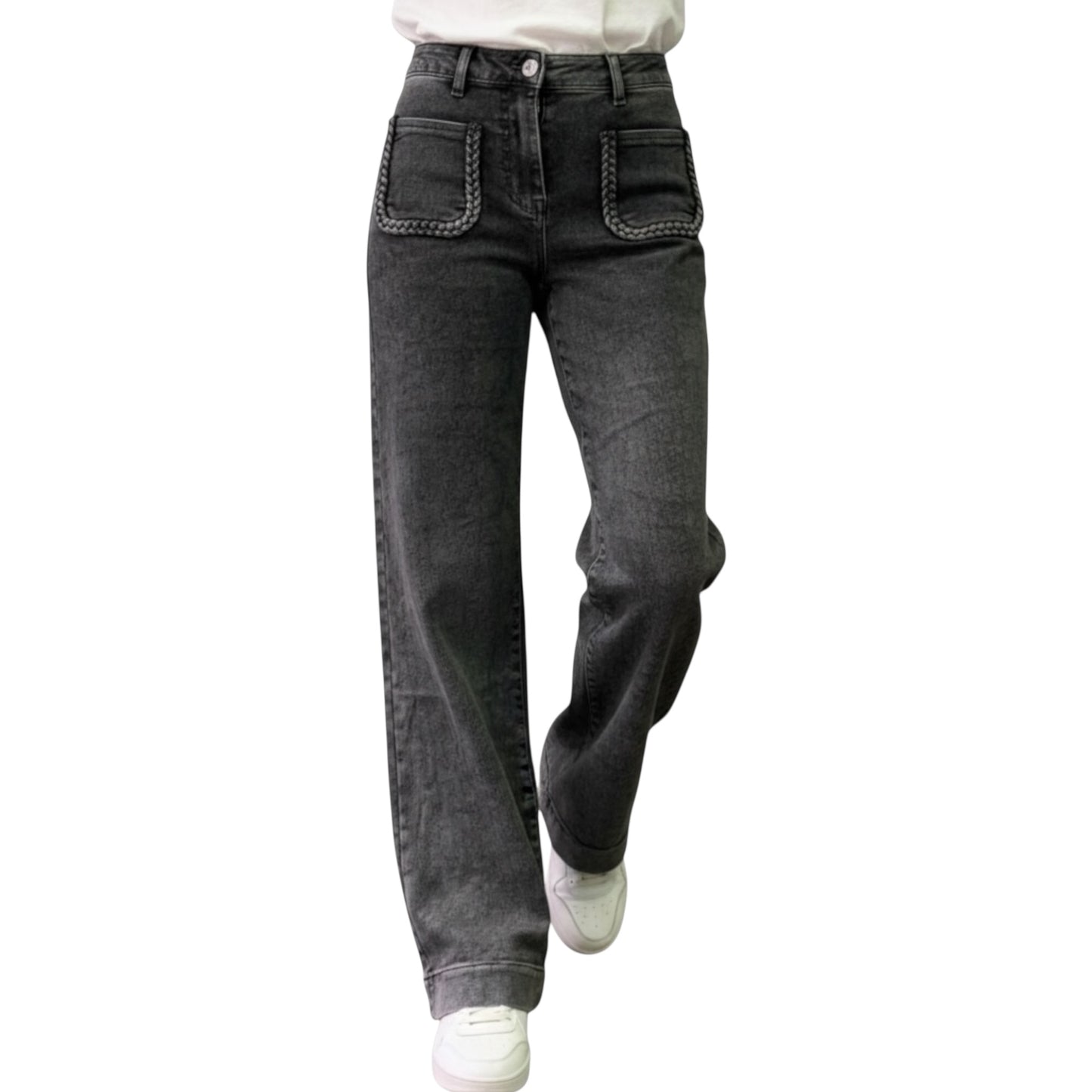 JEANS L5909 TIRO ALTO DE PIERNA ANCHA