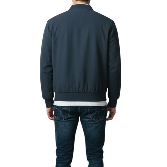 CHAQUETA EFECTO ANTE AZUL MARINO