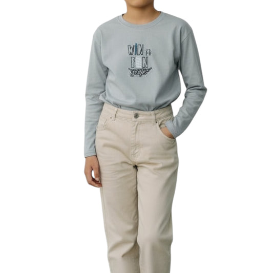 CAMISETA MANGA LARGA AZUL