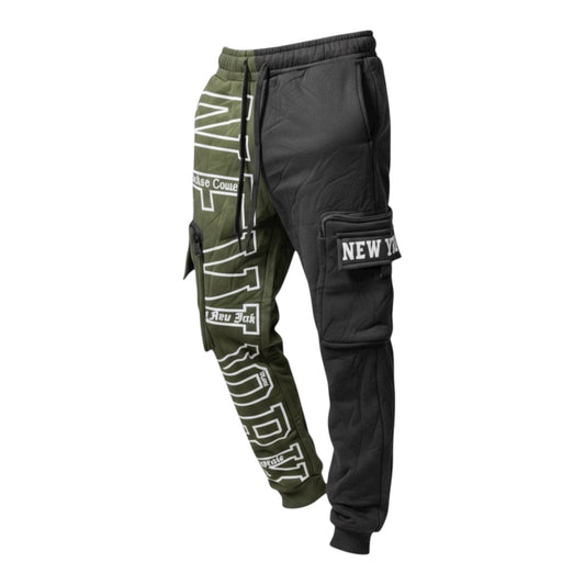 PANTALON BICOLOR VERDE-NEGRO