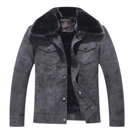 CHAQUETA EFECTO ANTE NEGRO