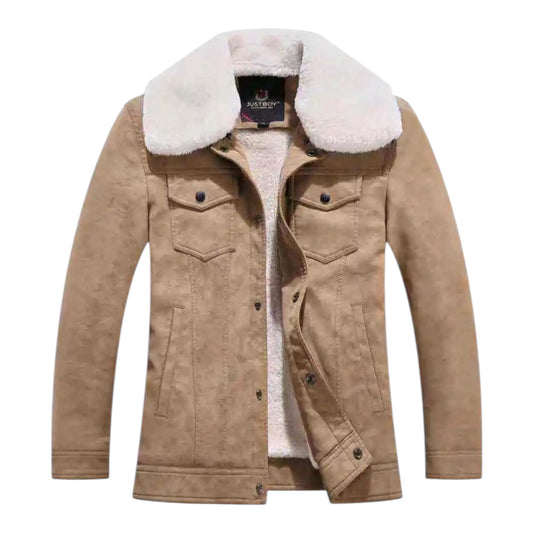 CHAQUETA EFECTO ANTE BEIGE