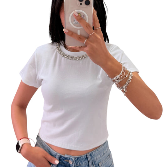 CAMISETA COLLAR BRILLANTE