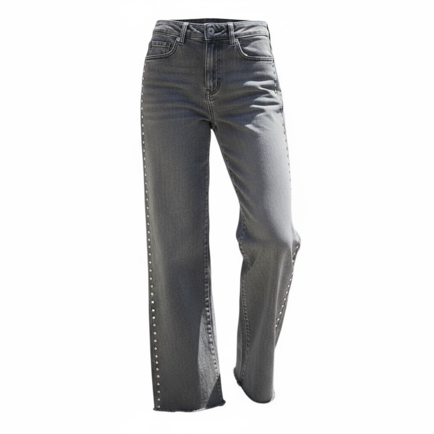 JEANS TIRO ALTO TACHAS