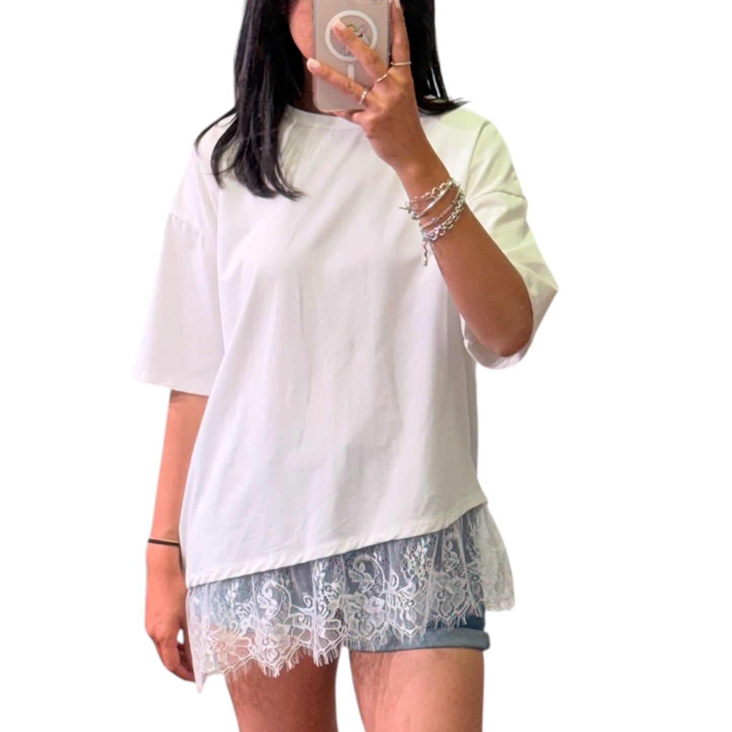 CAMISETA COMBINADA ENCAJE