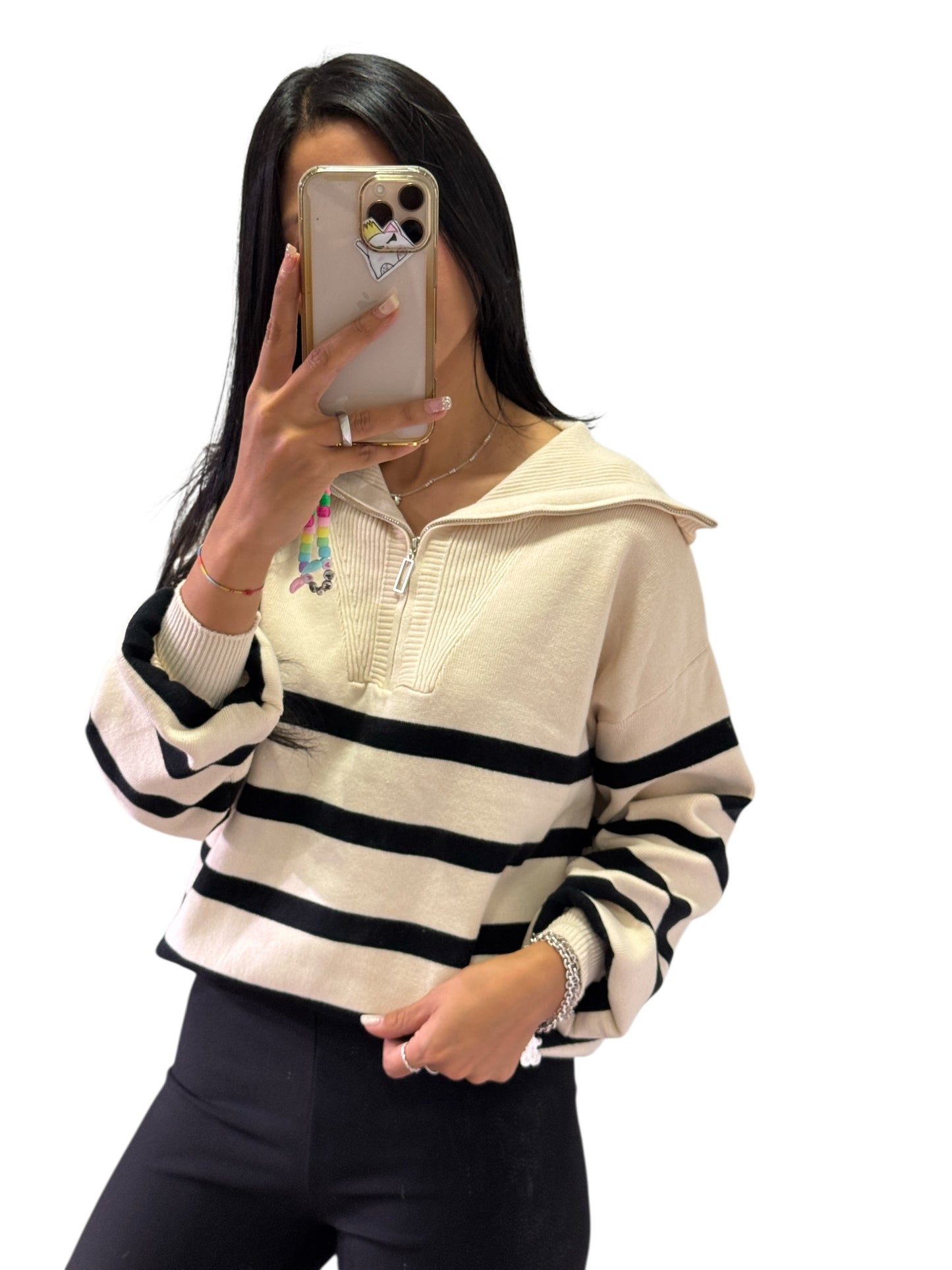 JERSEY MANGA LARGA PUNTO CREMALLERA