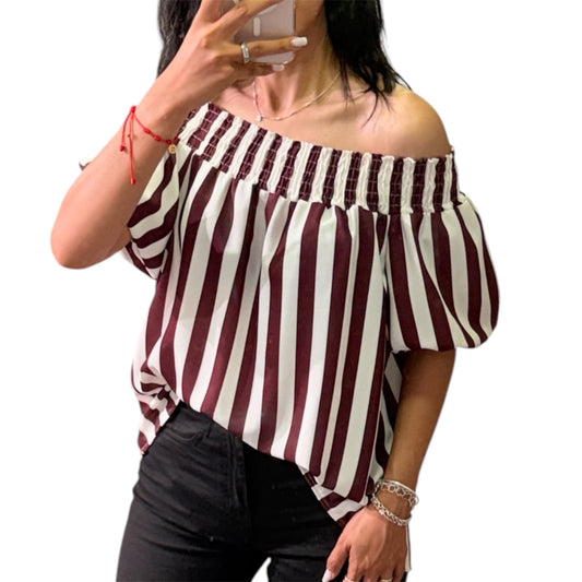 BLUSA CUELLO BARCO RAYAS