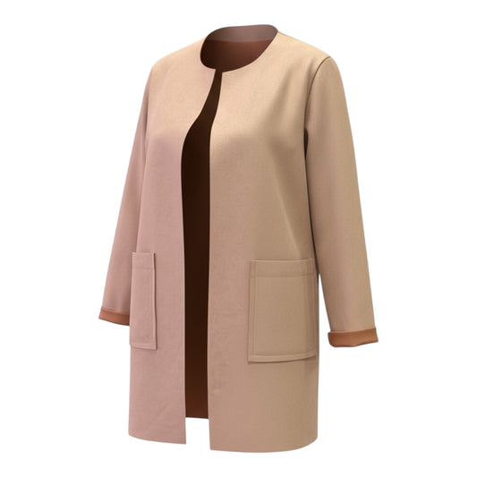 CHAQUETA LARGA BÁSICA EFECTO ANTE