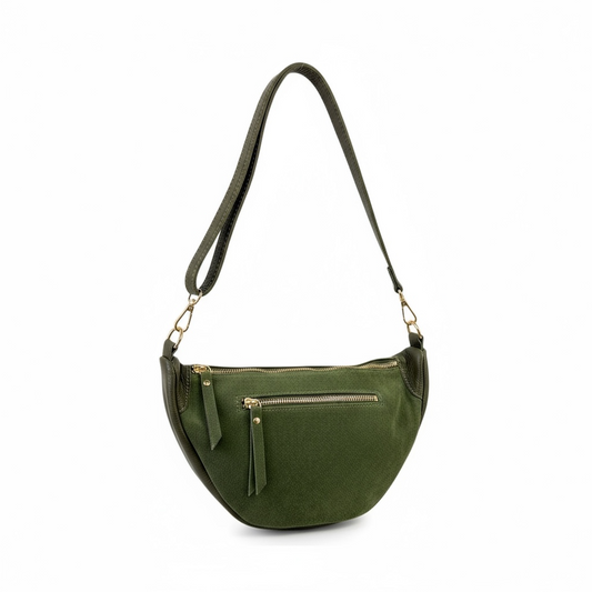 BOLSO PIEL SERRAJE DE HOMBRO VERDE