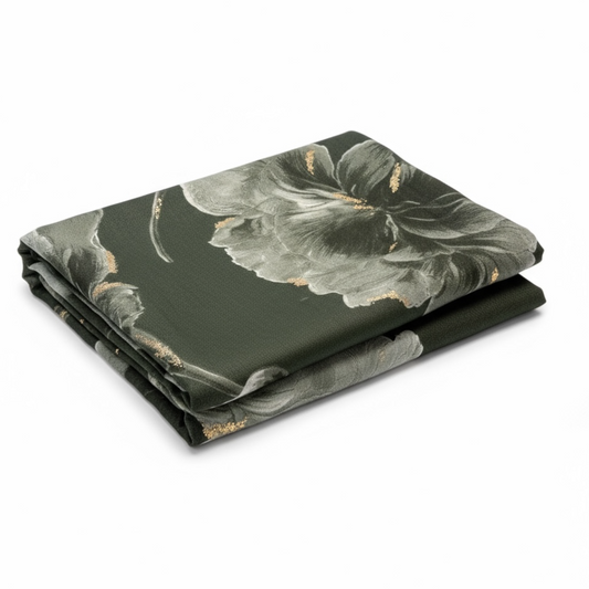 PAÑUELO VERDE ESTAMPADO HILO DORADO