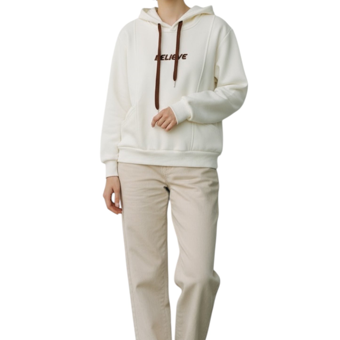 SUDADERA BELIEVE BEIGE