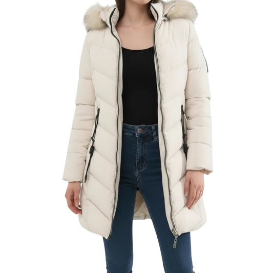 ANORAC ACOLCHADO LARGO BEIGE